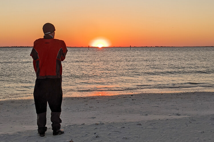 Anthony Vandenberg: enjoying the sunset during the 2021 WaterTribe Everglades Challenge | Photo: Vandenberg