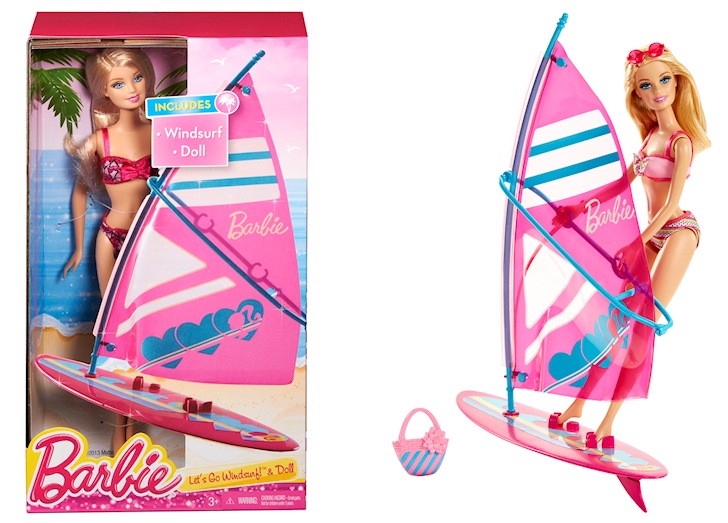 Barbie: the blonde doll loves windsurfing