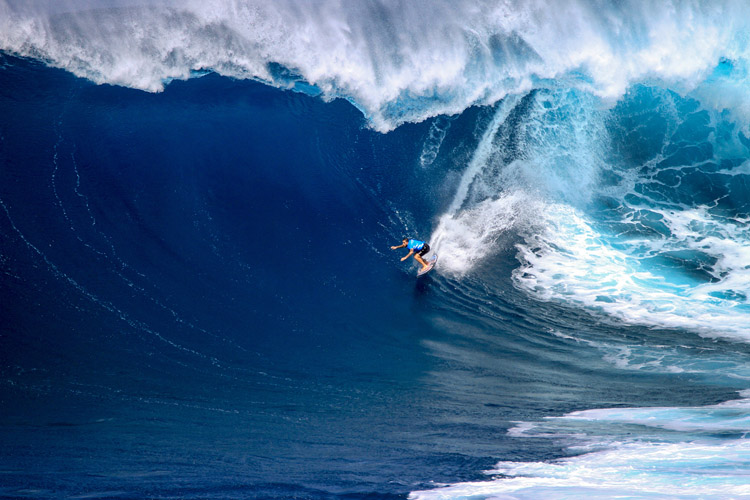 Billy Kemper: putting out a solid performance at Peahi | Photo: Lynton/WSL