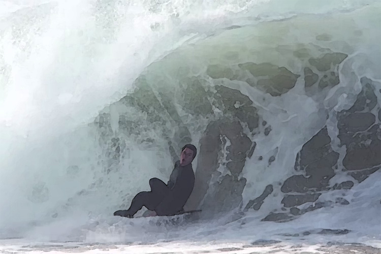 Brad Domke: seated and relaxed at The Wedge