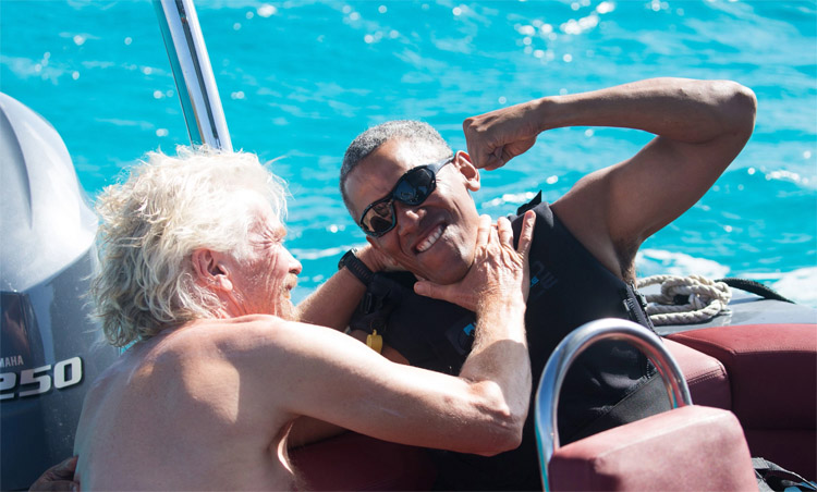 Richard Branson and Barack Obama: who won the kiteboarding challenge? | Photo: Brockway/Virgin