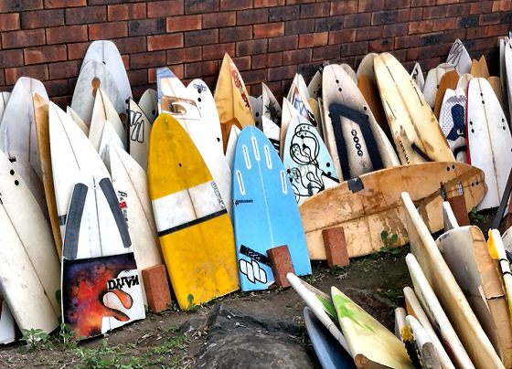 Surfboards: lots of ding repair ahead