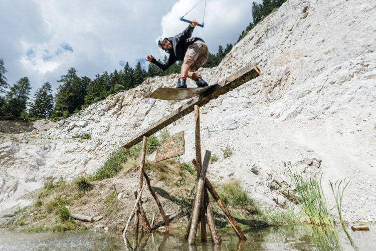 Dominik Hernler: wakeboarding in a disused Austrian quarry | Photo: Strauss/Red Bull
