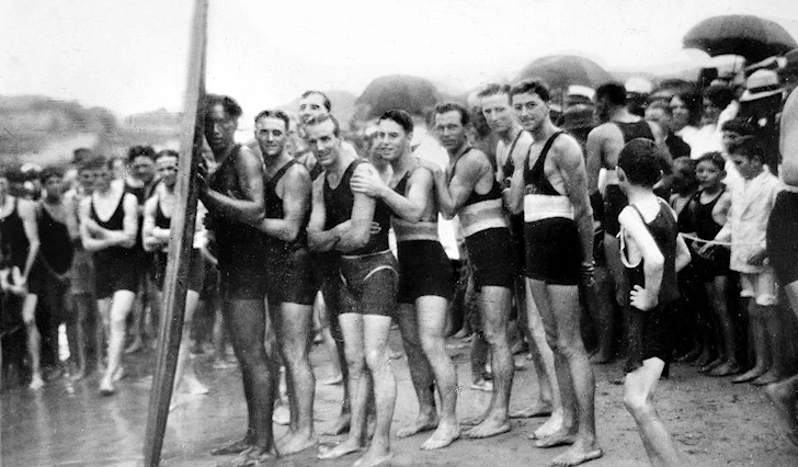 Freshwater Beach, Sydney, December 1914: Duke Kahanamoku introduces surfing in Australia