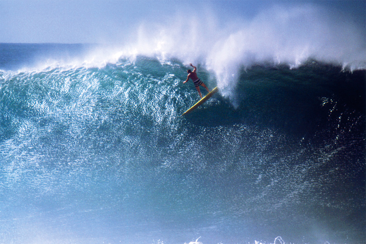 Greg Noll: one of the first to ride the Waimea Bay giants | Photo: Bruce Brown