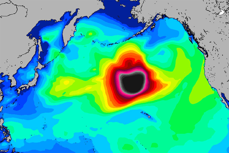 Groundswell: an example of a huge fetch forming in the North Pacific