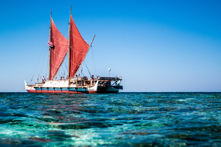 Hokulea: the double­hulled sailing canoe was launched in 1975 | Photo: Bryson Hoe