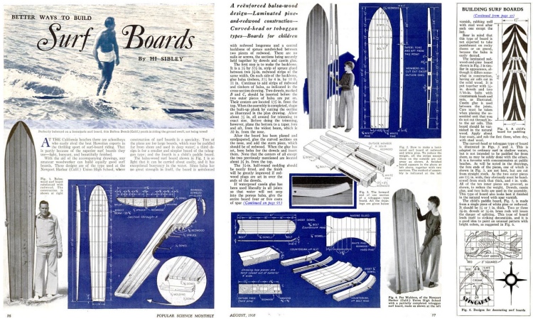 Better Ways to Build Surfboards: shaping back in 1935