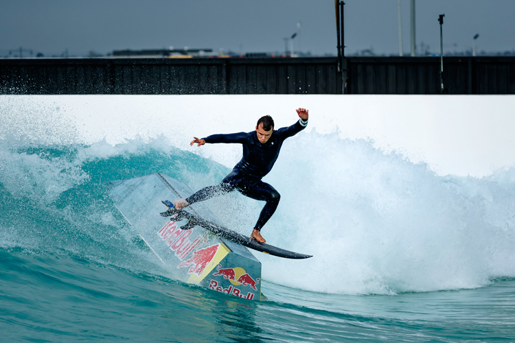 Julian Wilson: combining surfing and skateboarding in a wave pool | Photo: Green/Red Bull