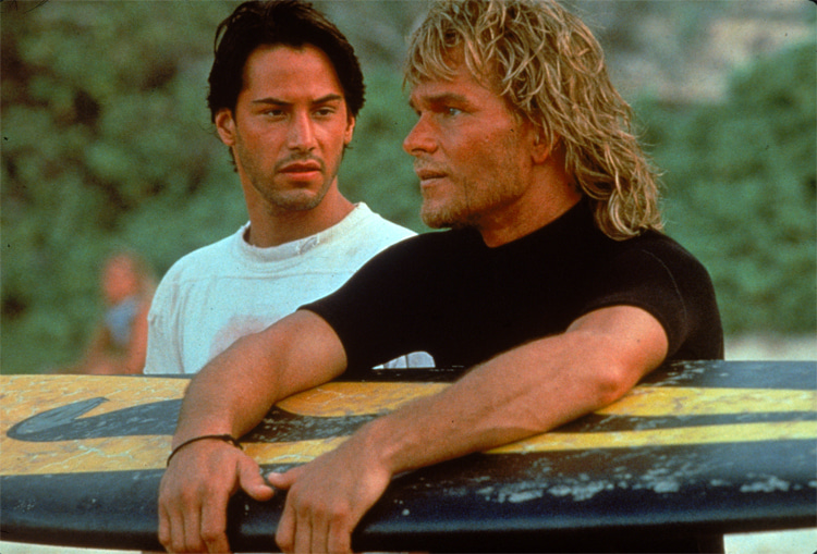 Keanu Reeves and Patrick Swayze: the stars of the 1991 cult movie 'Point Break'