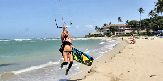 Kiteboarding in Cabarete: sexy lingerie is the new wetsuit