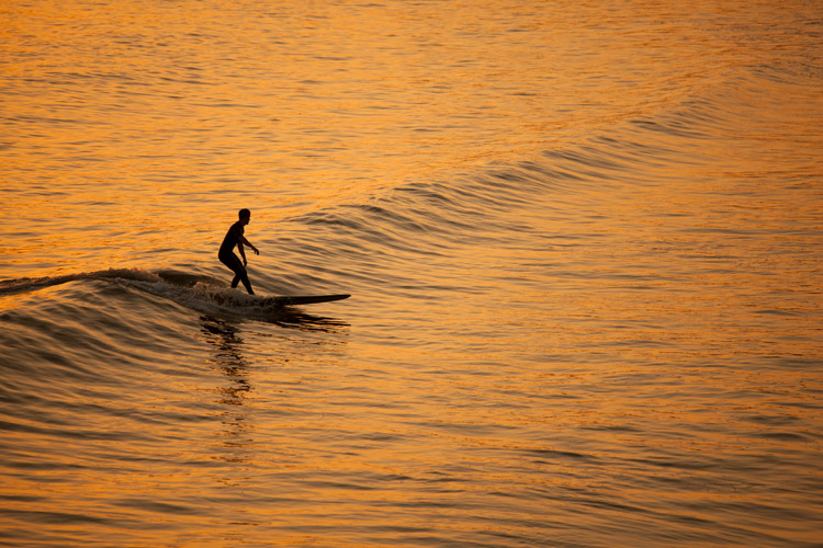 Longboard surfing: always wear a leash | Photo: Shutterstock