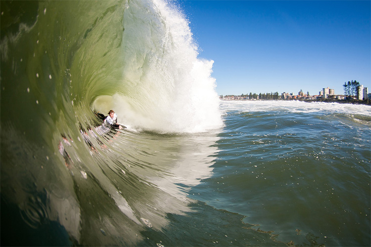 Mitch Rawlins: always deeper and faster than any other bodyboarder | Photo: Venn/Surfing Australia