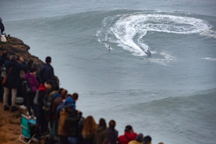 2020 Nazaré Tow Surfing Challenge: Praia do Norte delivered waves in the 40-to-50-foot range | Photo: Poullenot/WSL