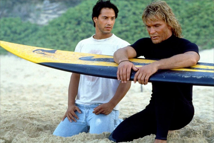 Point Break: Keanu Reeves and Patrick Swayze sharing the stoke of surfing