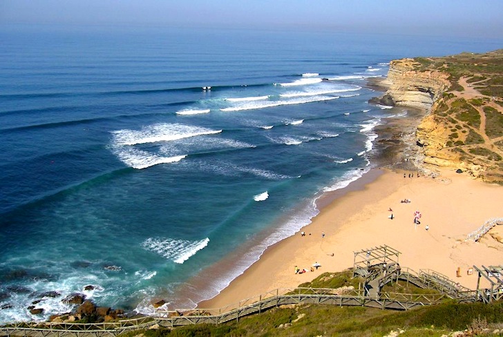 Ericeira: a surf spot where you can see shoaling and refraction doing an excellent job on waves