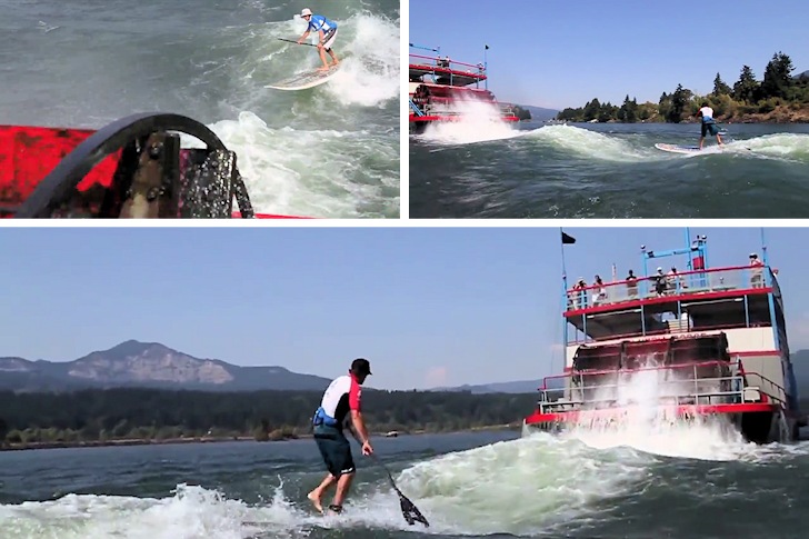 Sternwheel surfing: Dan Gavere has no problems with crowds
