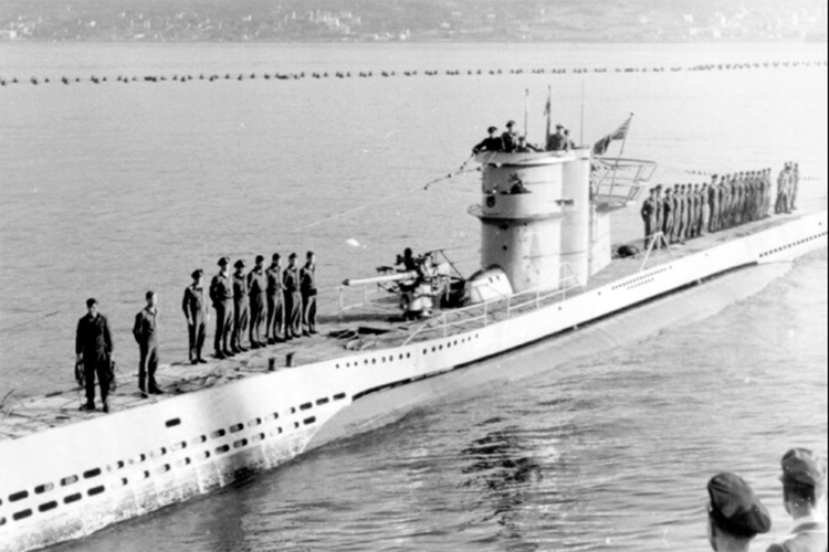 U-963: the German submarine was scuttled off the coast of Nazaré on May 20, 1945