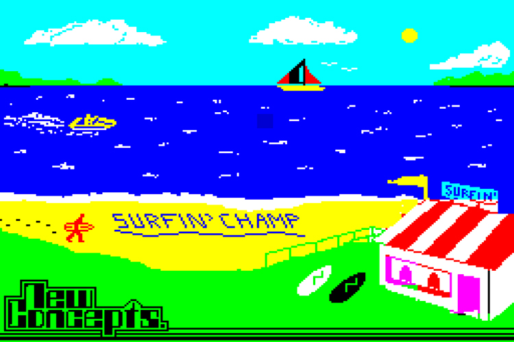 Surf Champ: the world's first surfing simulator game was released in 1985 by New Concepts