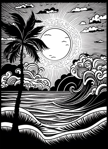 The Sunset Over the Ocean on a Tropical Island | Illustration: SurferToday
