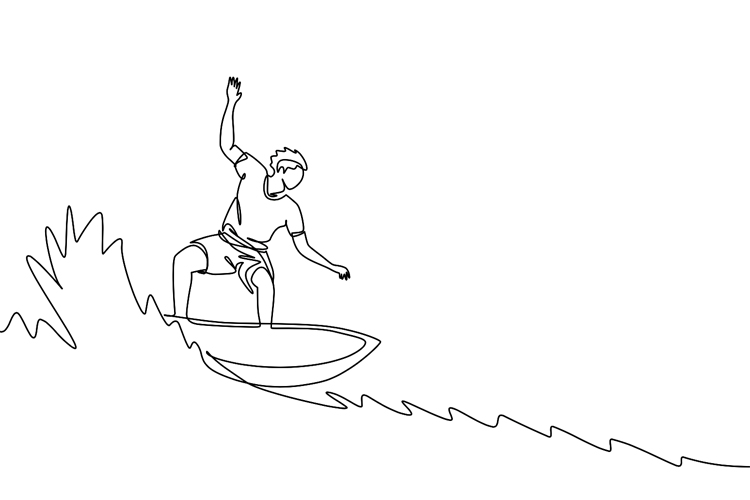 Surfboard drawing: use a pencil to sketch the outline and then use a pen or marker to highlight the lines | Illustration: Shutterstock