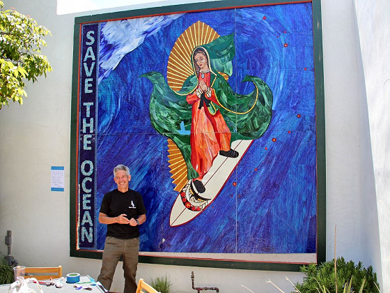 Surfing Madonna: the art piece and the creator