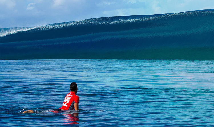 Teahupoo: a heavy wave with a thick lip | Photo: WSL