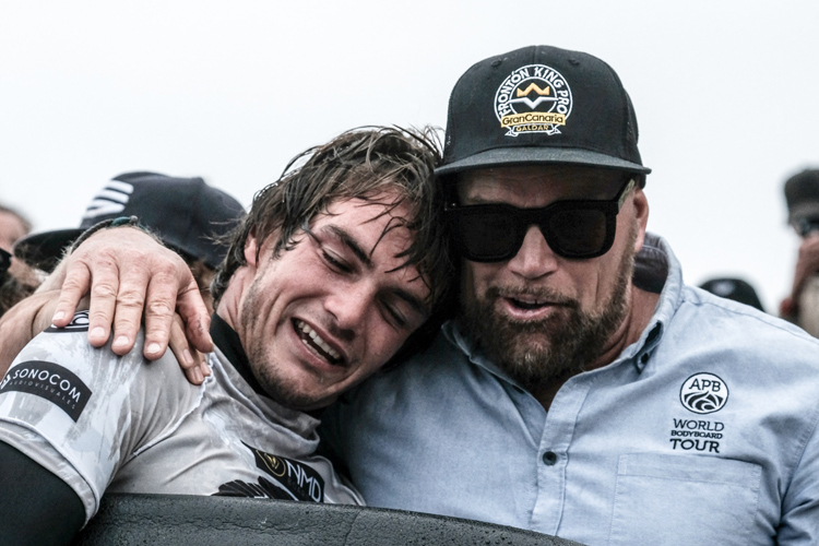 Terry McKenna (right): one of the most influential figures in the history of bodyboarding