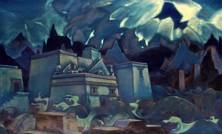 The Last of Atlantis (1928/1929): the painting by Nicholas Roerich