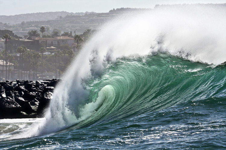 The Wedge: a freak rebound wave that breaks next to the Newport Beach Harbor Jetty | Photo: Shutterstock