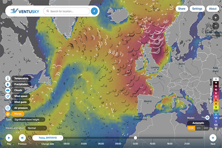 Ventusky: an interactive global weather map
