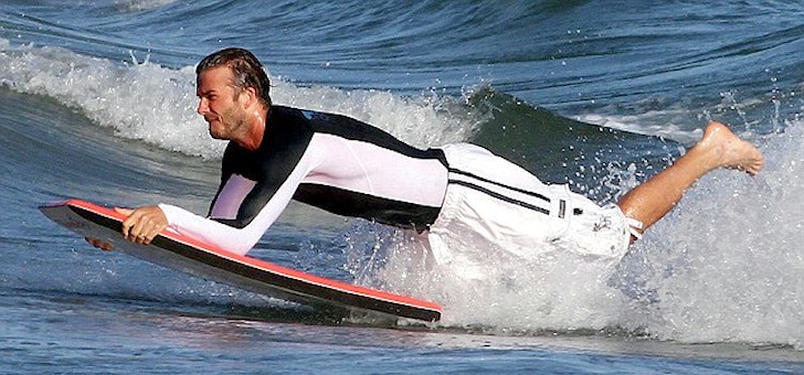 David Beckham: a surfing celebrity