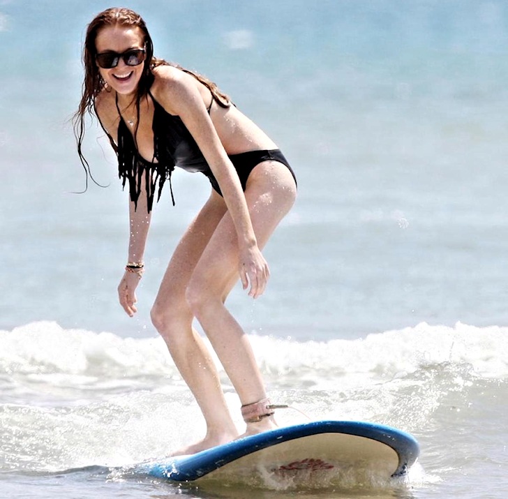 Lindsay Lohan is a surfing celebrity