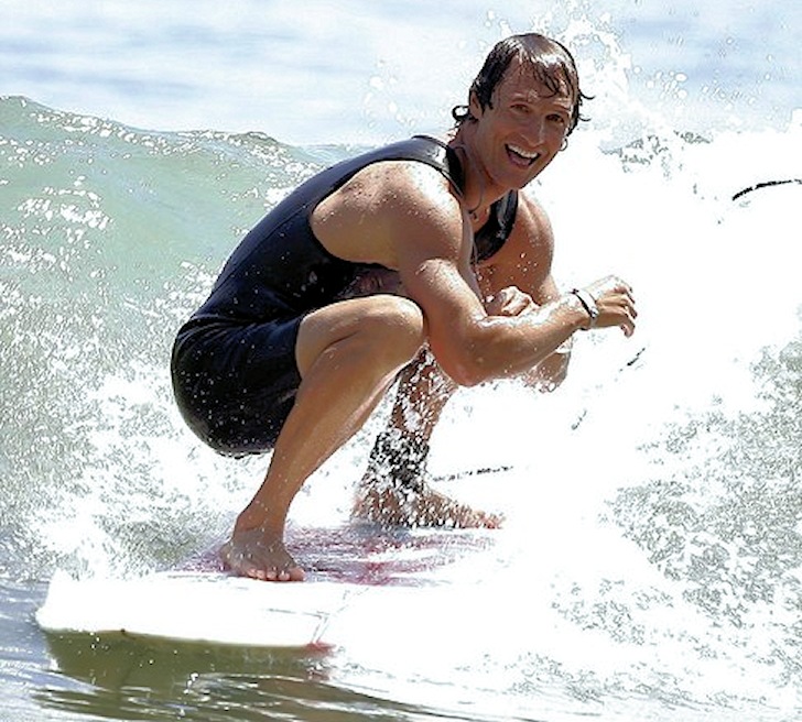 Matthew McConaughey is a surfing celebrity