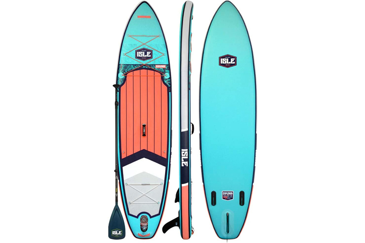 HUEP 8ft Inflatable Surfboard Paddle Board Adjustable Fin Paddle Suitable for Adults and Kids of All Levels of Surfing