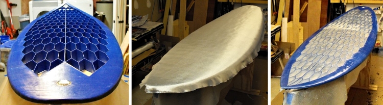3D printed surfboard: glassing diamonds