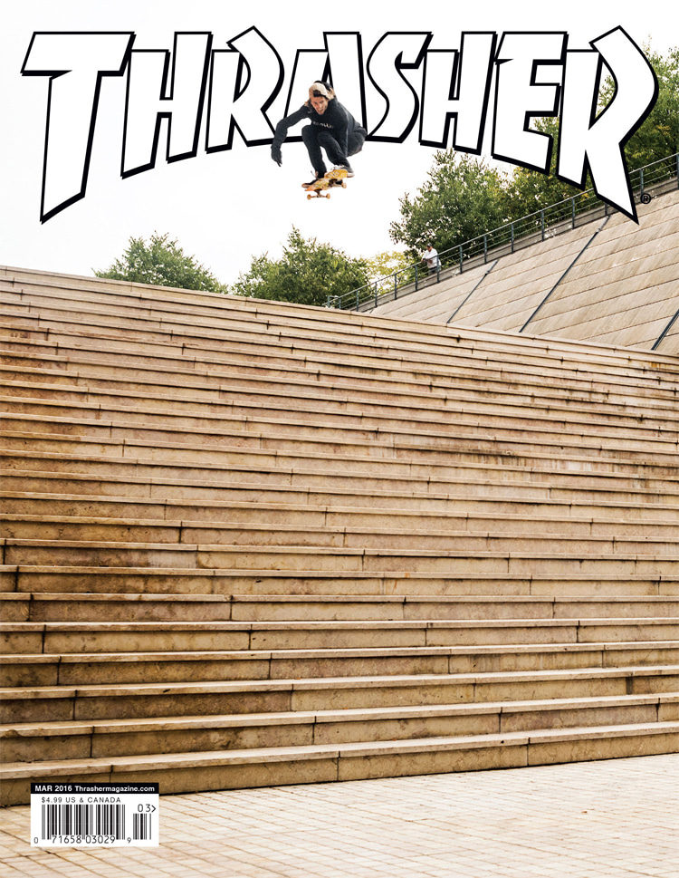 Aaron 'Jaws' Homoki: landing the cover of Thrasher with the infamous Lyon 25 jump