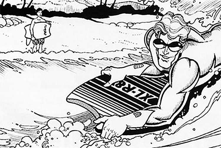 Captain Turbo: the bodyboarding superhero created by Russ Brown of Turbo Surf Designs