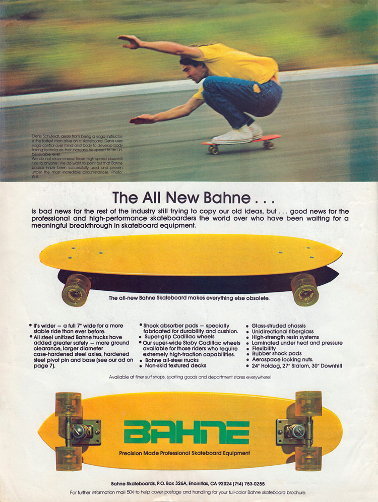 Bahne Skateboards: the company founded by brothers Bill and Bob Bahne in Encinitas, California
