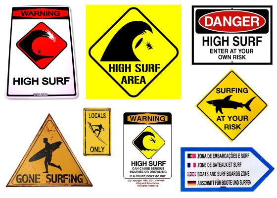 Surf signs: funny, scary and informative