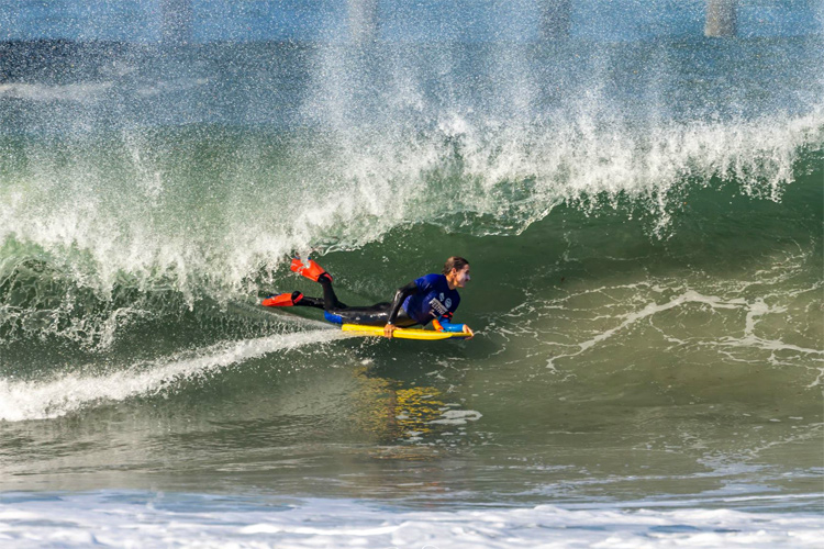 Dave Hubbard: he both the open men's and open drop-knee divisions at the 2019 Bodyboarding US Festival | Photo: Tony Prince