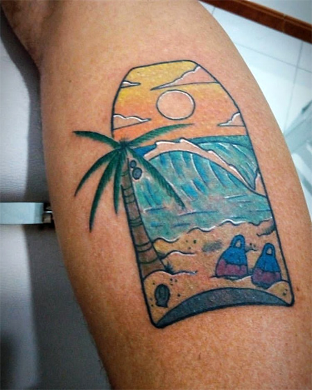 Bodyboard tattoo: a tropical perspective