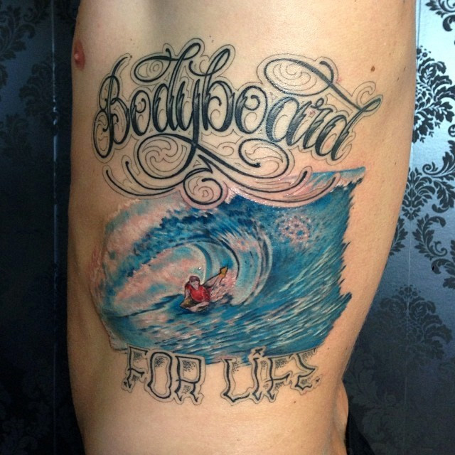 Bodyboard tattoo: ride for life