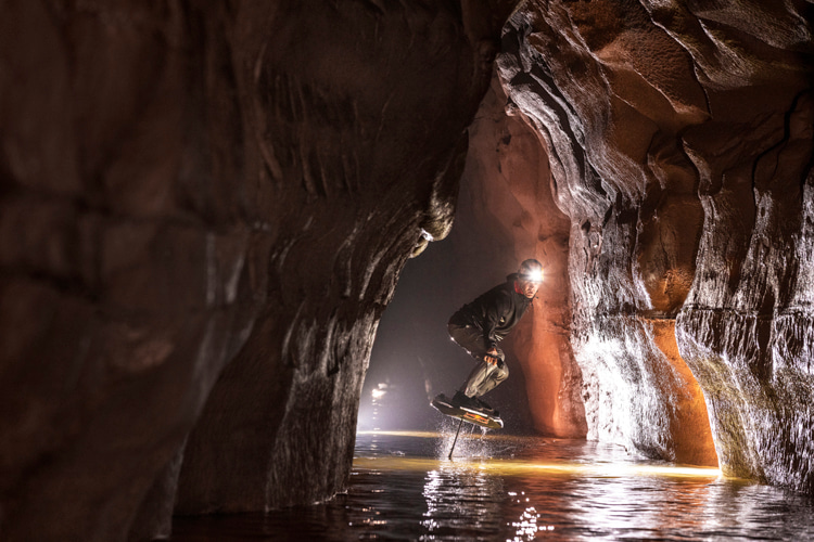 Brian Grubb: e-foiling through the depths of Bluespring Caverns | Photo: Red Bull