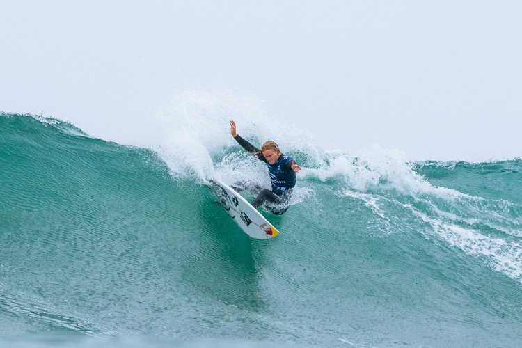 Caitlin Simmers: the youngest woman to ever win at Bells Beach | Photo: WSL