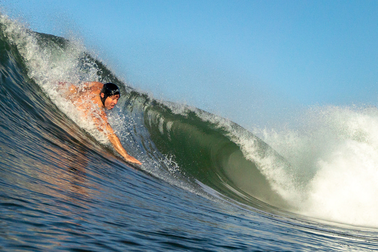 California Bodysurf Freakout: Spencer McGrath draws an imaginary line | Photo: Josh Ball