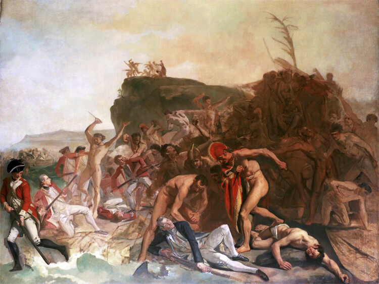 The Death of Captain James Cook: a painting by Johann Zoffany