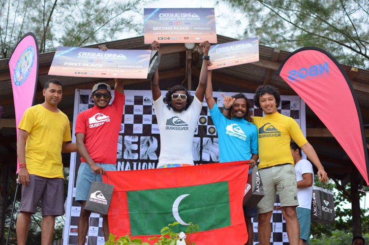 Quiksilver Cherating International Surfing Competition 2016: the podium of the bodyboard division | Photo: MBBA