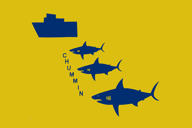 Chumming Flag: a flag created by Gerald Taggart to inform water users that chum is used in a given area