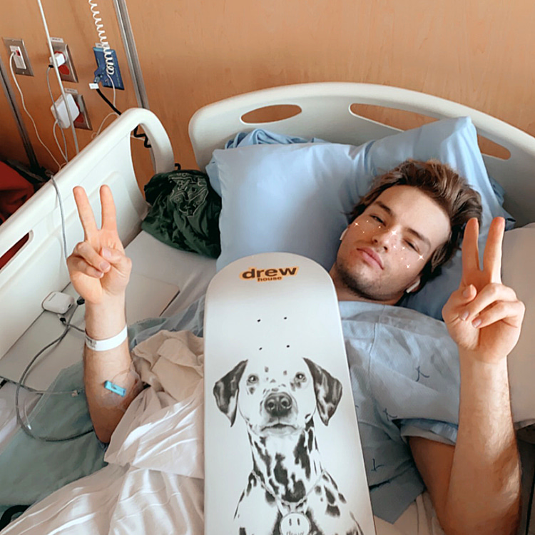 Cody French: in the hospital battling internal bleeding | Photo: French Archive